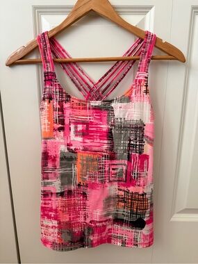 Calvin Klein Performance multi-colored criss cross-back sports bra top small